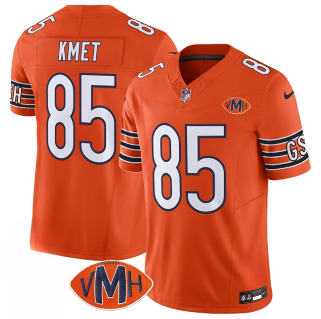 Men's Chicago Bears #85 Cole Kmet Orange 2025 F.U.S.E. With VMH Patch Vapor Untouchable Limited Stitched Football Jersey